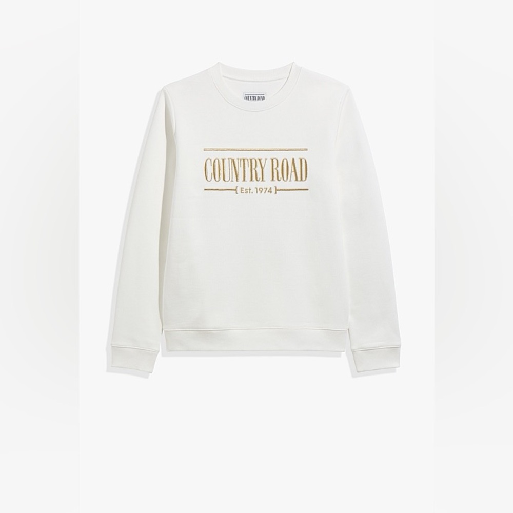 Country Road Cream Heritage Sweatshirt with Gold Accents